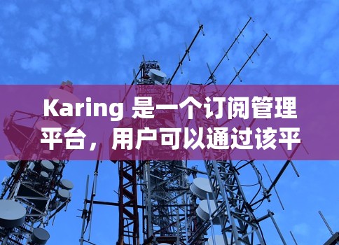 Karing 是一个订阅管理平台，用户可以通过该平台来管理多个订阅服务。以下是关于如何在 Karing 上订阅和更新服务的步骤