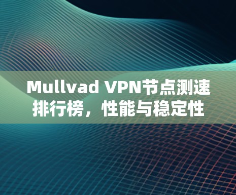 Mullvad VPN节点测速排行榜，性能与稳定性评估